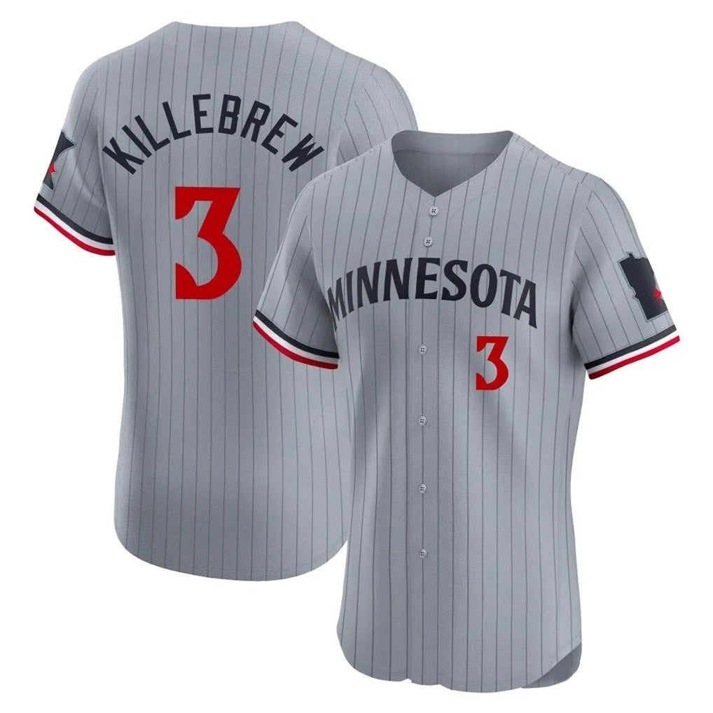 Minnesota Twins #3 Harmon Killebrew Player Gray CONTONHome Limited Elite Stitched Jerseys