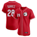 Cincinnati Reds #28 Eugenio Su¨¢rez Player Red CONTON Limited Elite Home Game Stitched Jerseys