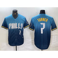 Philadelphia Phillies #7 Trea Turner Number Blue CONTON 2024 City Connect Limited Stitched Jersey 2
