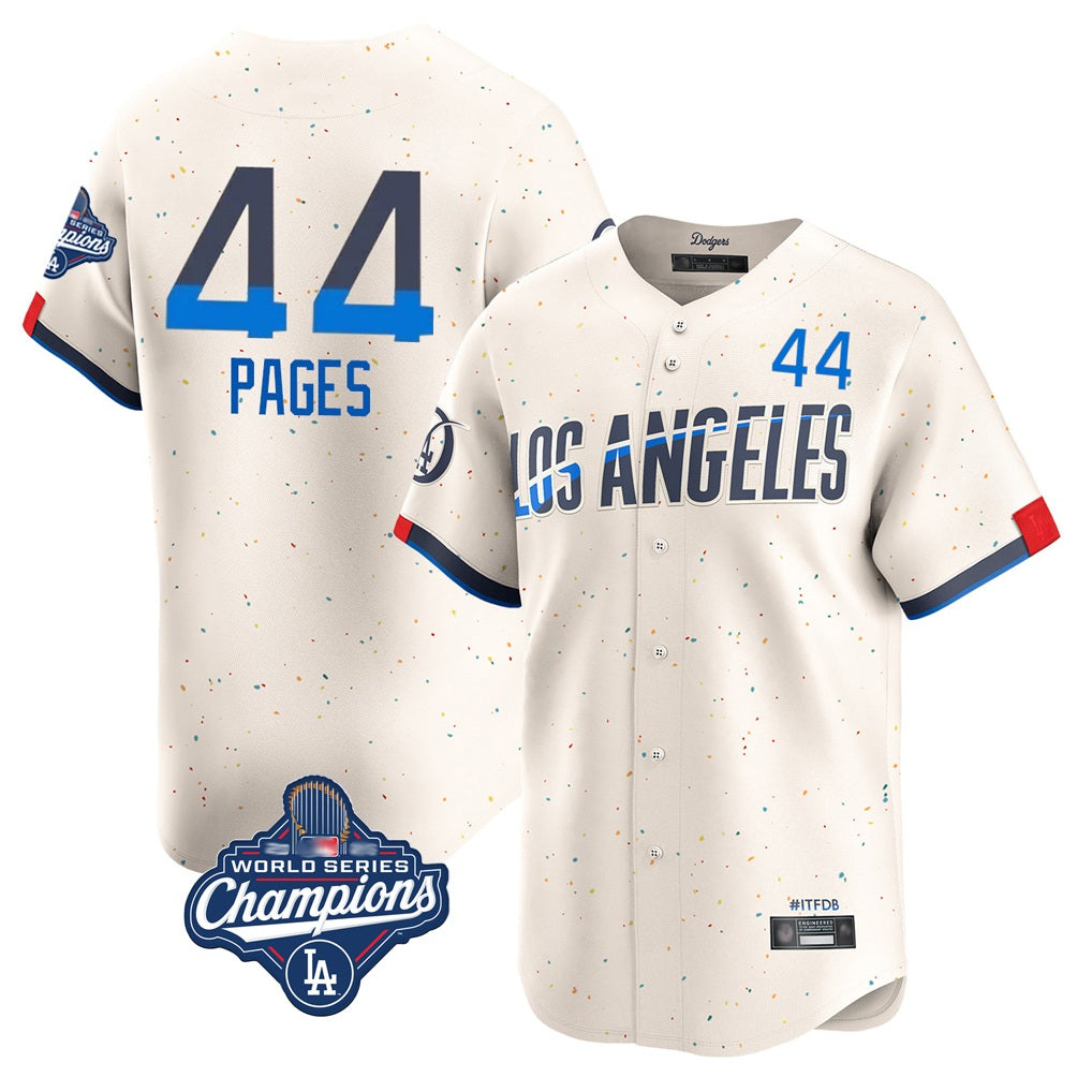 Los Angeles Dodgers #44 Andy Pages Player Cream CONTON World Series Meet City Connect Limited Home Stitched Jerseys
