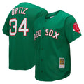 Boston Red Sox #34 David Ortiz Player Green CONTON Mitchell & Ness Cooperstown Collection Mesh Home Stitched Jerseys