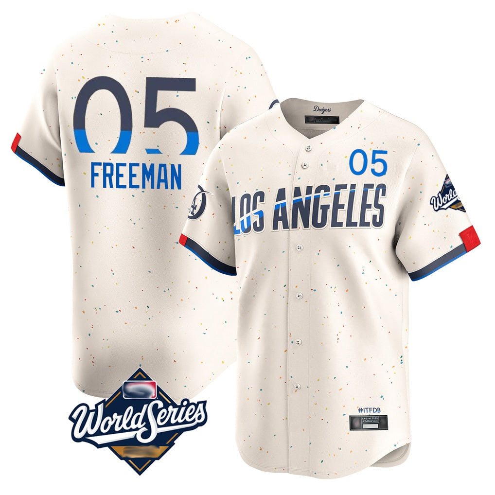 Los Angeles Dodgers #5 Freddie Freeman Player Cream CONTON World Series City Connect Limited Home Stitched Jerseys