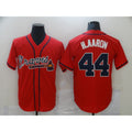 Atlanta Braves #44 Hank Aaron Red CONTON Game Jerseys