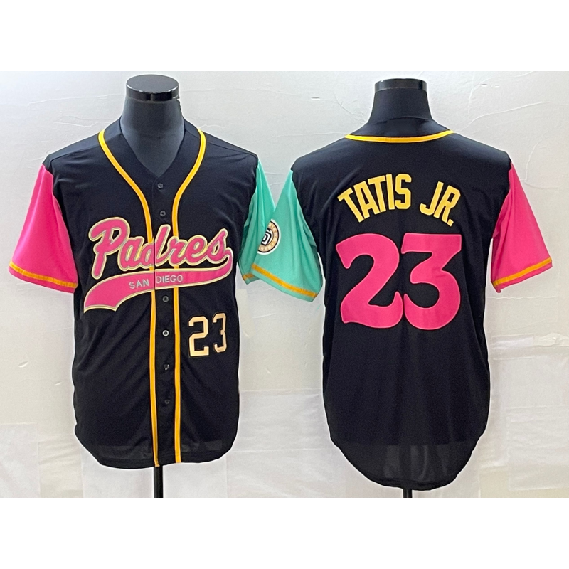 San Diego Padres #23 Fernando Tatis Jr Number Black CONTON NEW 2023 City Connect Cool Base Stitched Jersey