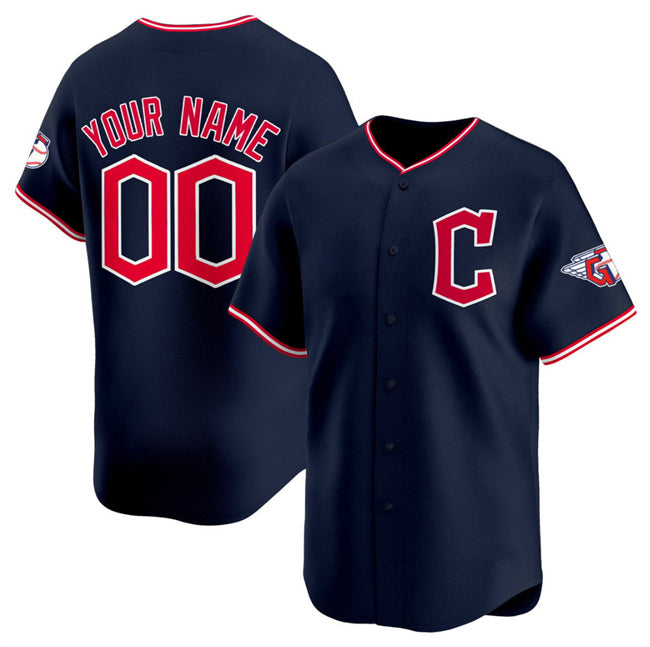 Custom Cleveland Guardians Active Player Navy CONTON 2025 Alternate Limited Stitched Jersey