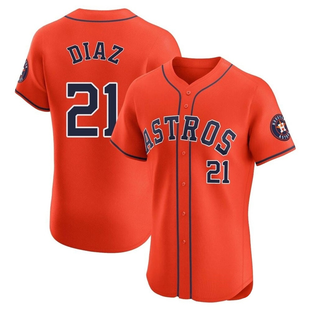 Houston Astros #21 Yainer Diaz Player Orange CONTON Home Limited Elite Stitched Jerseys