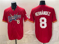 Los Angeles Dodgers x One Piece #8 Enrique Hernandez Red CONTON Vapor Premier Limited Stitched Jersey