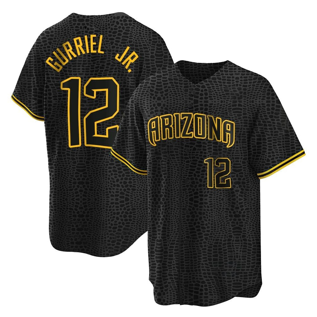 Arizona Diamondbacks #12 Lourdes Gurriel Jr Player Black CONTON Snake Skin City Home Game Stitched Jerseys