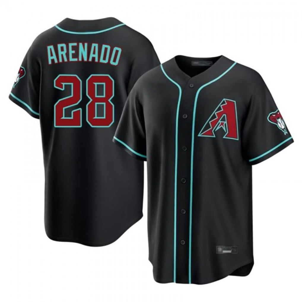 Arizona Diamondbacks #28 Nolan Arenado Player Black CONTON Fashion Home Game Stitched Jerseys