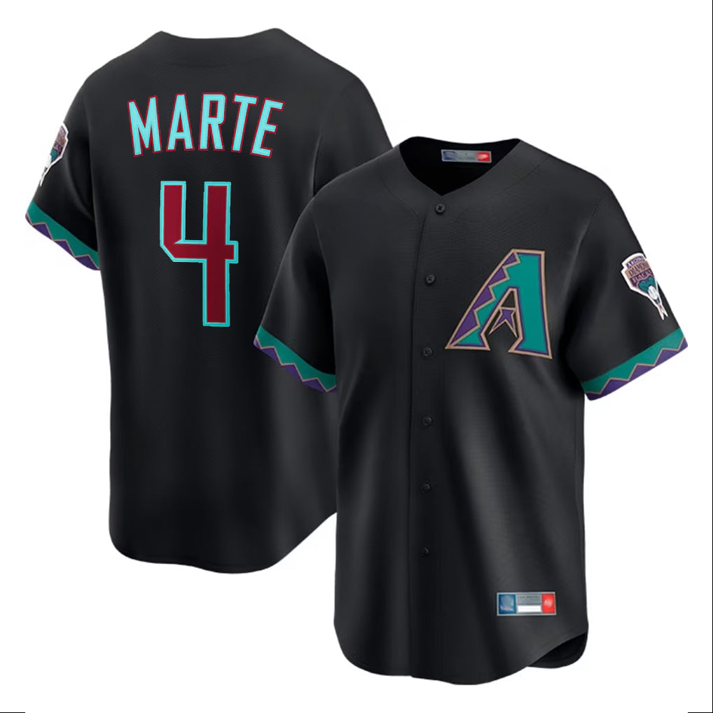Arizona Diamondbacks #4 Ketel Marte Player Black CONTON Fashion Out Home Game Stitched Jerseys