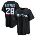 Miami Marlins #28 Kyle Stowers Player Black CONTON Home Game Stitched Jerseys