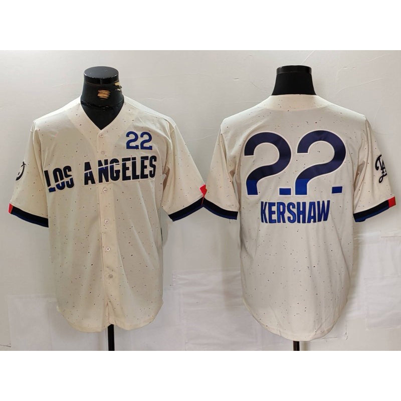 Los Angeles Dodgers #22 Clayton Kershaw Cream CONTON 2024 City Connect Limited Jersey