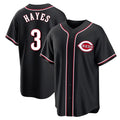 Cincinnati Reds #3 Ke'Bryan Hayes Player Black CONTON Fashion Out Home Game Stitched Jerseys