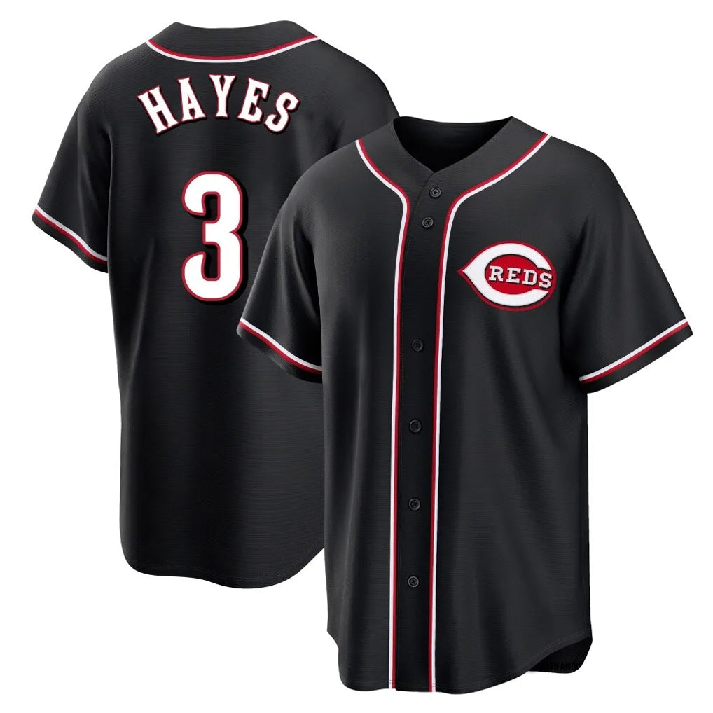 Cincinnati Reds #3 Ke'Bryan Hayes Player Black CONTON Fashion Out Home Game Stitched Jerseys
