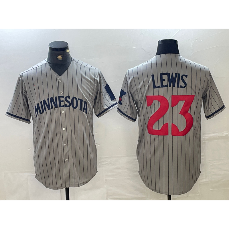 Minnesota Twins #23 Royce Lewis 2023 Grey CONTON Home Team Cool Base Stitched Jersey