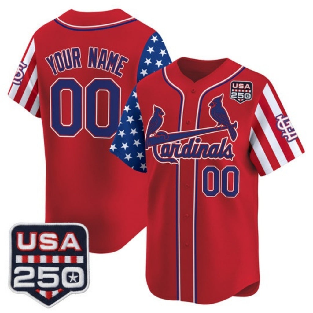 Custom St. Louis Cardinals America 250 Edition Vapor Premier Limited Red CONTON Stitched Jerseys