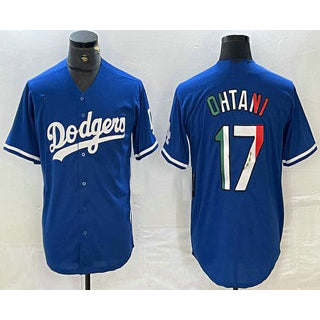 Los Angeles Dodgers #17 Shohei Ohtani Mexico Blue CONTON Cool Base Stitched Jerseys