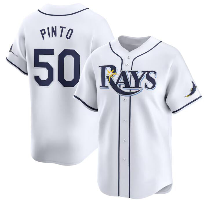 Tampa Bay Rays #50 Rene Pinto White CONTON Home Limited Stitched Jersey