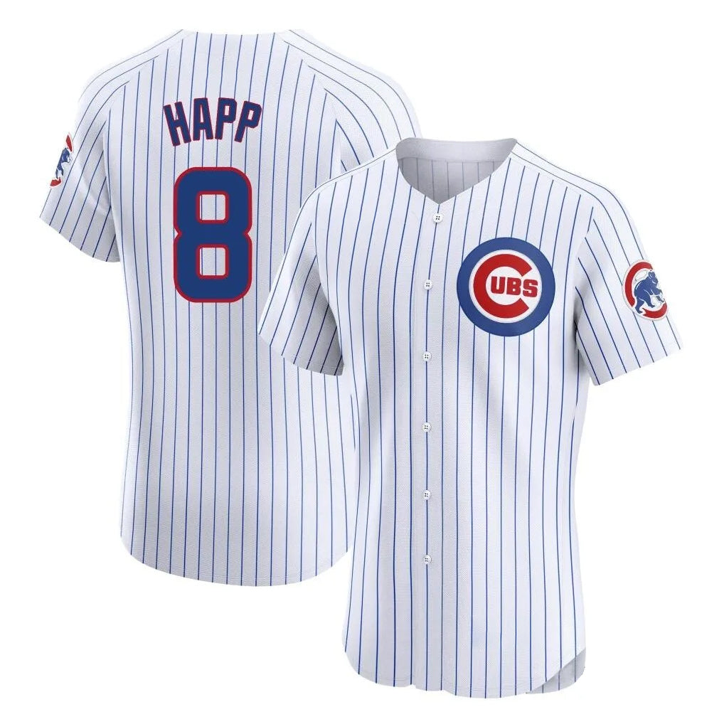 Chicago Cubs #8 Ian Happ Player White CONTON Limited Elite Home Game Stitched Jerseys