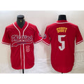 Philadelphia Phillies #5 Bryson Stott Number Red CONTON Cool Base Stitched Jerseys