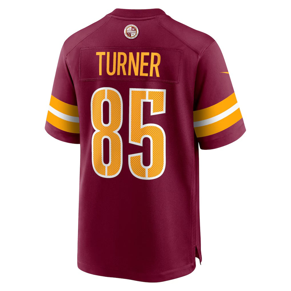 W.Commanders #85 Cole Turner Burgundy CONTON Player Game Jersey