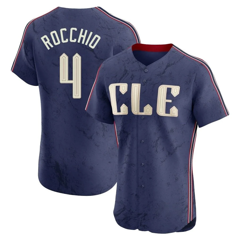 Cleveland Guardians #4 Brayan Rocchio Player Navy CONTON City Connect Limited Elite Home Stitched Jerseys