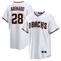 Arizona Diamondbacks #28 Nolan Arenado Player White CONTON Home Game Stitched Jerseys
