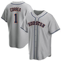 Houston Astros #1 Carlos Correa Player Gray CONTON Home Game Stitched Jerseys