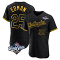 Los Angeles Dodgers #25 Tommy Edman Player Black CONTON World Series Snake Skin City Limited Elite Home Stitched Jerseys