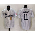 New York Yankees #11 Anthony Volpe White CONTON Pinstripe Fashion Cool Base Jerseys