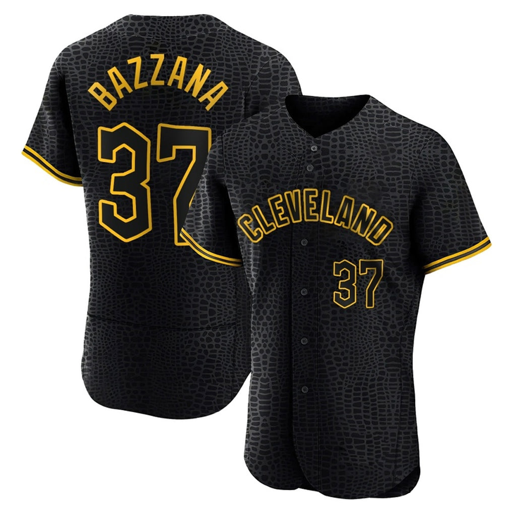 Cleveland Guardians #37 Travis Bazzana Player Black CONTON Snake Skin City Limited Elite Home Stitched Jerseys