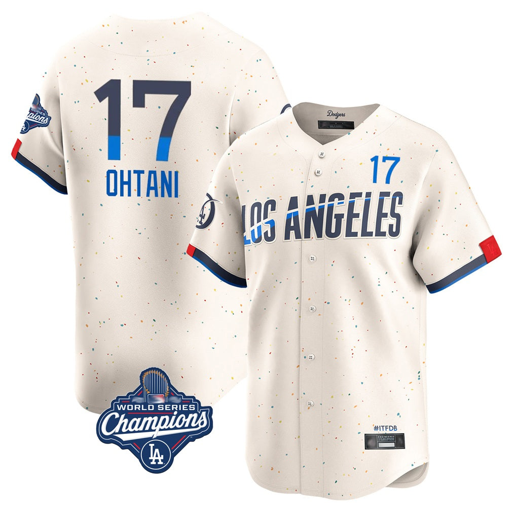 Los Angeles Dodgers #17 Shohei Ohtani Player Cream CONTON World Series Meet City Connect Limited Home Stitched Jerseys
