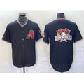Arizona Diamondbacks Black CONTON Team Big Logo Cool Base Stitched Jersey