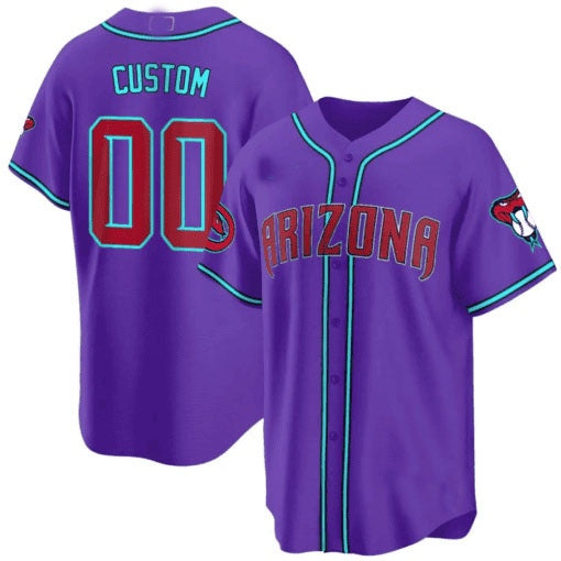 Custom Arizona Diamondbacks 2024 Cool Base Jersey V2 ¨C Purple CONTON