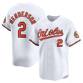 Baltimore Orioles #2 Gunnar Henderson White CONTON Home Limited Player Jersey