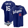 Los Angeles Dodgers #16 Will Smith Player Royal CONTON World Series Game Home Stitched Jerseys