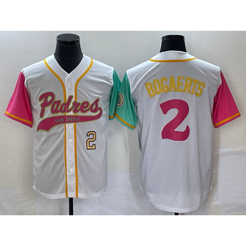 San Diego Padres #2 Xander Bogaerts White CONTON Number NEW 2023 City Connect Cool Base Stitched Jersey