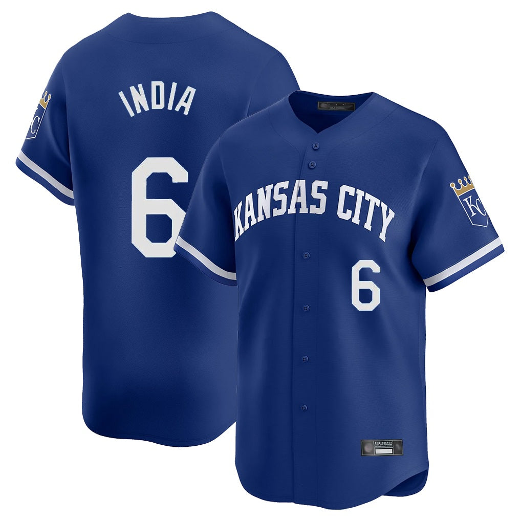 Kansas City Royals #6 Jonathan India Player Royal CONTON Limited Home Stitched Jerseys