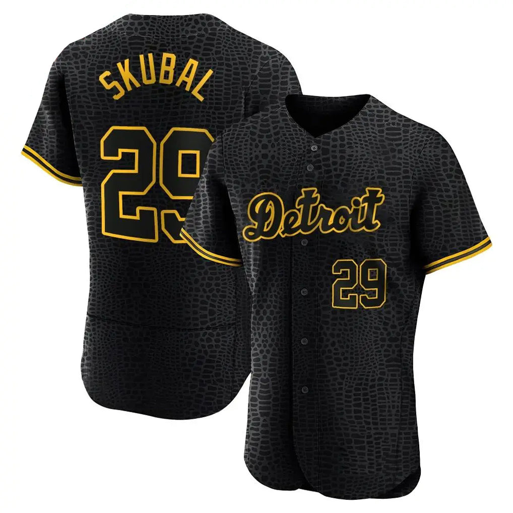 Detroit Tigers #29 Tarik Skubal Player Black CONTON Snake Skin City Limited Elite Home Stitched Jerseys