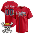 Custom Atlanta Braves x One Piece Red CONTON Vapor Premier Limited Jersey - Stitched