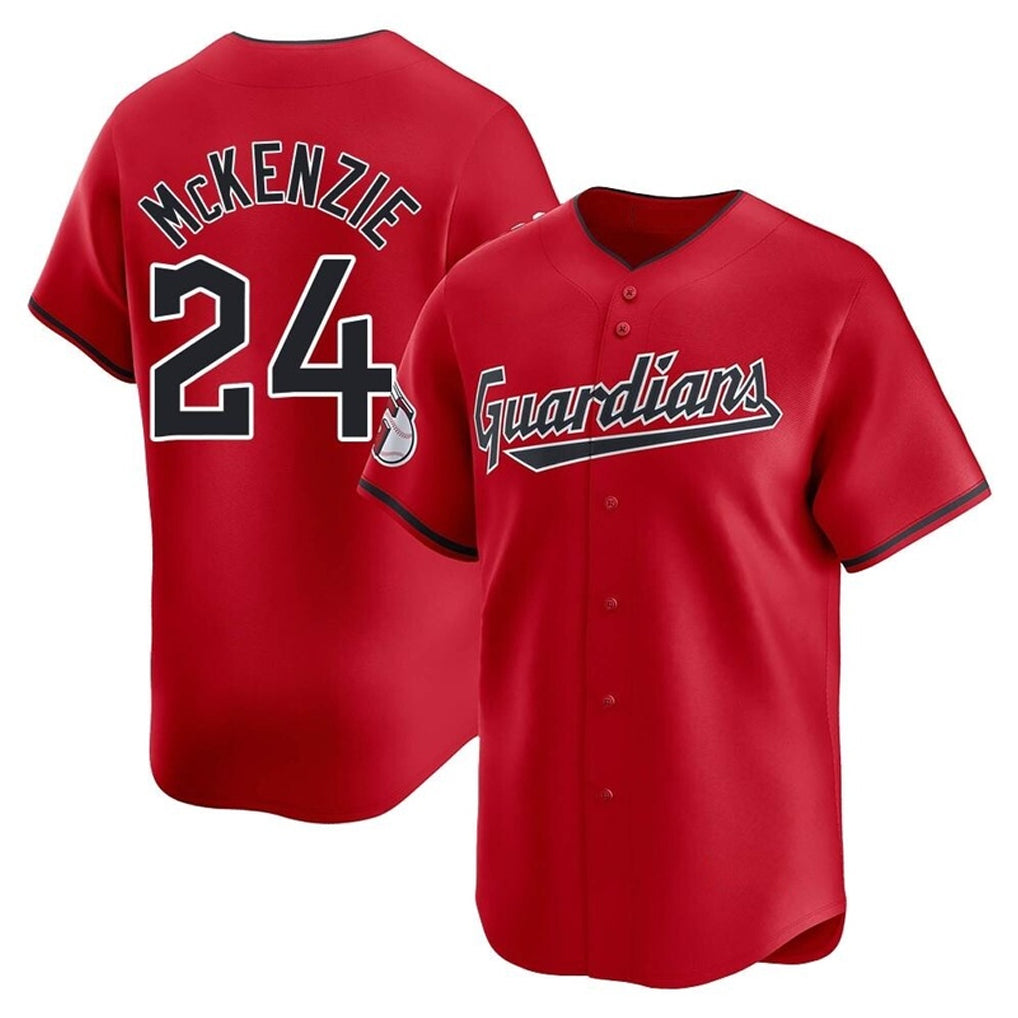 Cleveland Guardians #24 Triston McKenzie Player Red CONTON Limited Home Stitched Jerseys