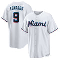 Miami Marlins #9 Xavier Edwards White CONTON Home Replica Jersey