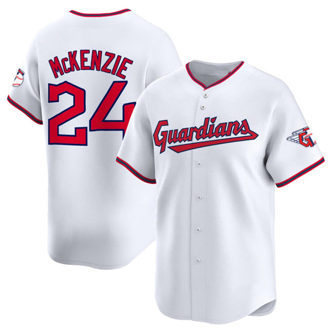 Cleveland Guardians #24 Triston McKenzie White CONTON Home Limited Stitched Jersey