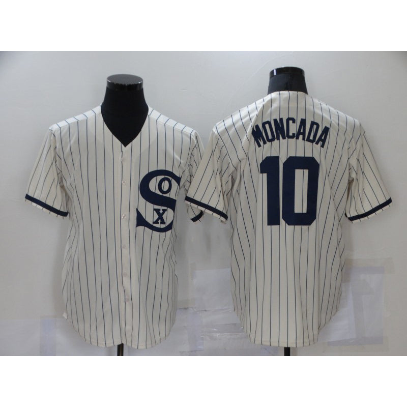 Chicago White Sox #10 Yoan Moncada 2021 Cream CONTON Field of Dreams Name Cool Base Stitched Jersey