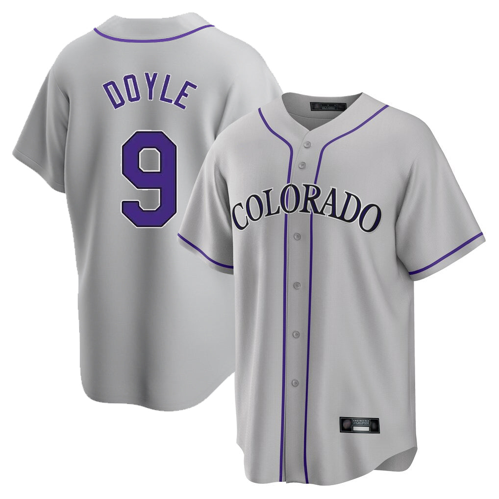 Colorado Rockies #9 Brenton Doyle Player Gray CONTON Game Home Stitched Jerseys