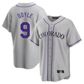 Colorado Rockies #9 Brenton Doyle Player Gray CONTON Game Home Stitched Jerseys