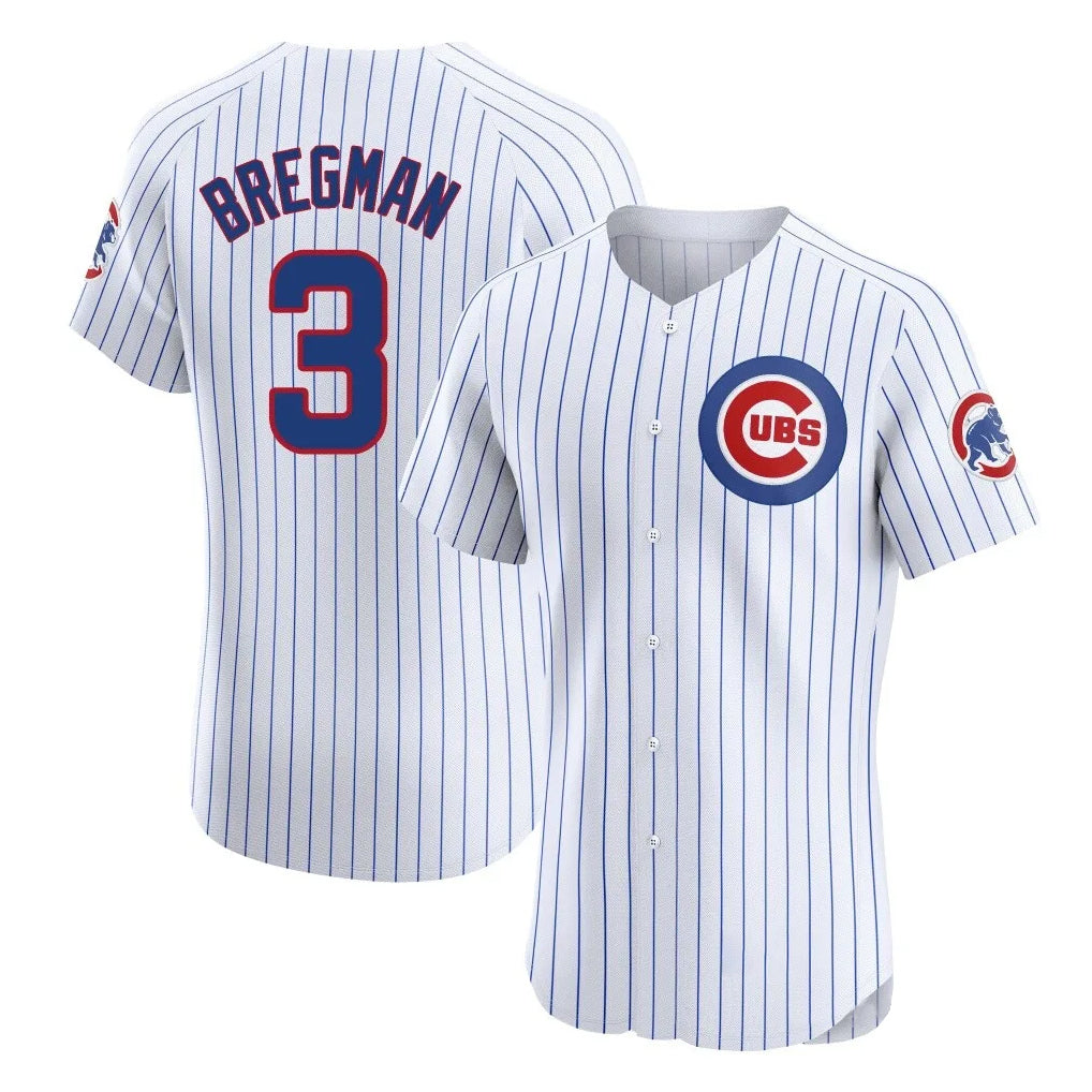 Chicago Cubs #3 Alex Bregman Player White CONTON Limited Elite Home Game Stitched Jerseys