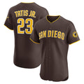 San Diego Padres #23 Fernando Tatis Jr. Brown CONTON Road Elite Jersey