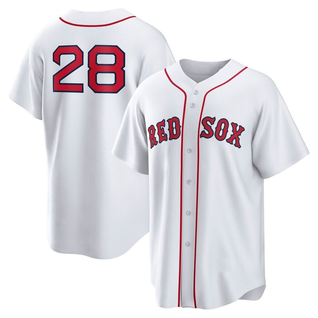Boston Red Sox #28 Kristian Campbell White CONTON Home Replica Jersey