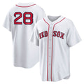 Boston Red Sox #28 Kristian Campbell White CONTON Home Replica Jersey